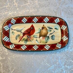 NWOB Lenox Christmas Winter Greetings Everyday Tartan Hors D'Oeuvre Tray